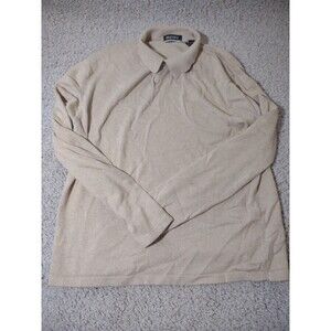Brandini Sweater Polo Shirt Long Sleeve Tan Mens L
